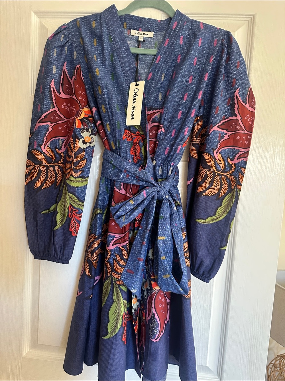Celina Moon Blue Floral Wrap Dress
